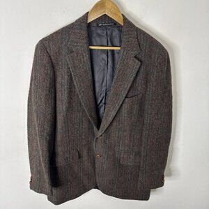Saint Laurie Men 40S Short Tweed Wool Brown Blazer Sports Coat
